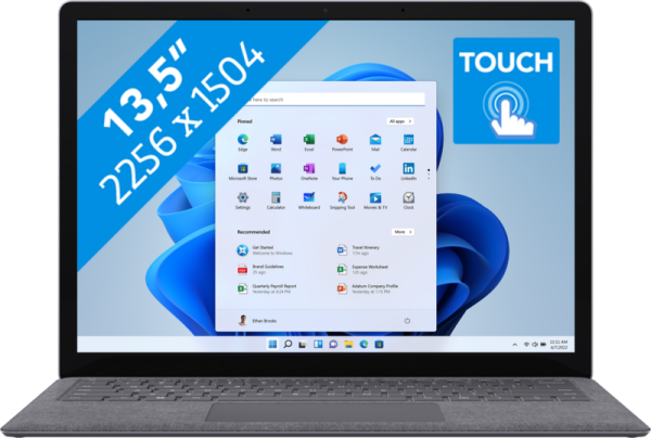 Microsoft Surface Laptop 5 13" i5/8GB/512GB PLATINUM aanbieding
