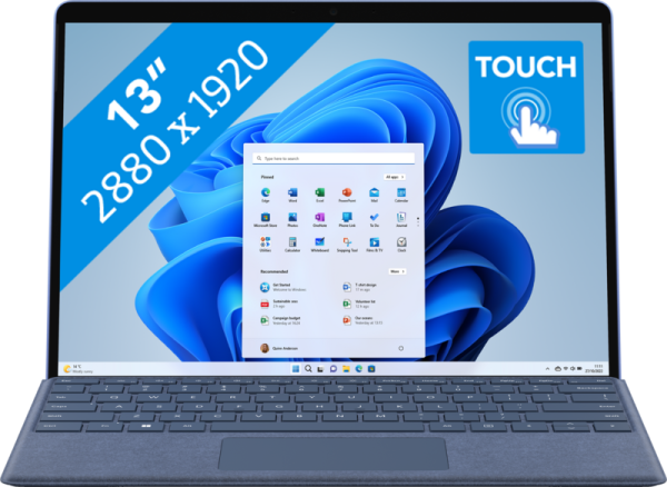 Microsoft Surface Pro 9 - 13" - Intel Core i5 - 8GB RAM/256GB SSD - Sapphire aanbieding
