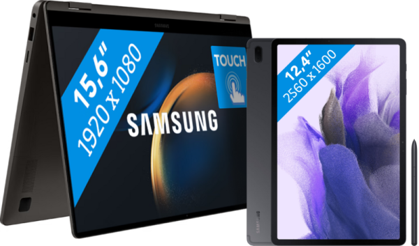 Samsung Galaxy Book3 360 NP750QFG-KA1NL + Galaxy Tab S7 FE aanbieding