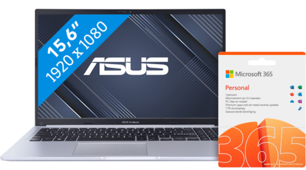 Asus Vivobook 15 X1502ZA-EJ1632W + Microsoft Office 365 Personal NL Abonnement 1 jaar aanbieding