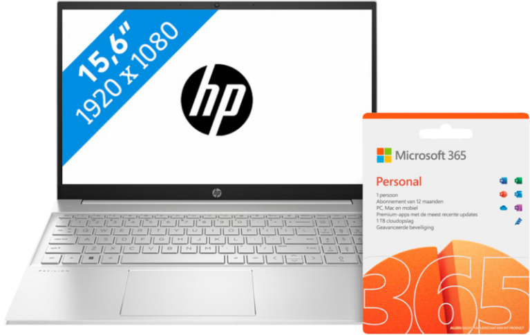 HP Pavilion 15-eg2951nd + Microsoft Office 365 Personal NL Abonnement 1 jaar aanbieding
